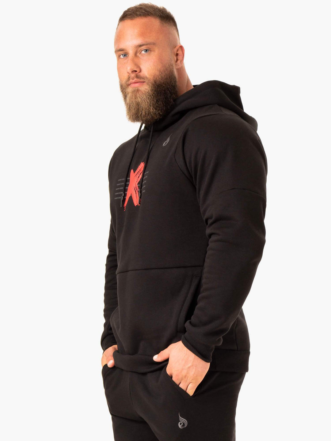 RWXKG Fleece Hoodie - Black Clothing Ryderwear 