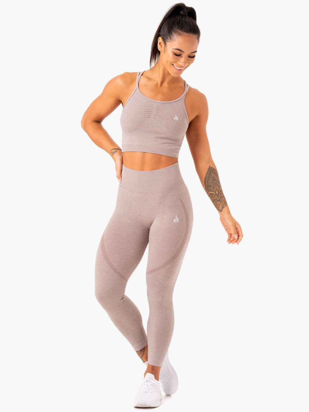 Sculpt Seamless Leggings - Mushroom Marl Clothing Ryderwear 