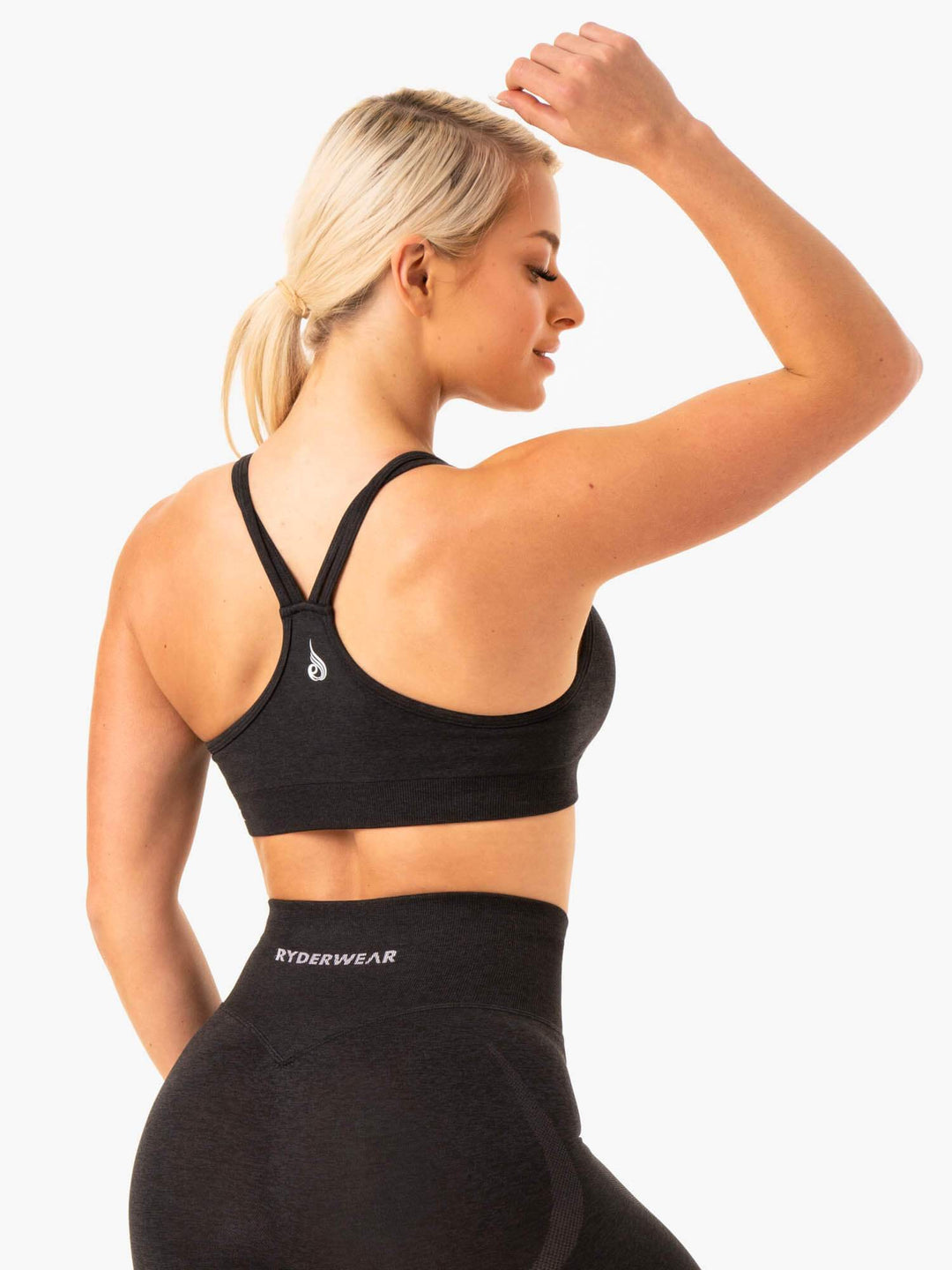 Sculpt Seamless Sports Bra - Black Marl Clothing Ryderwear 