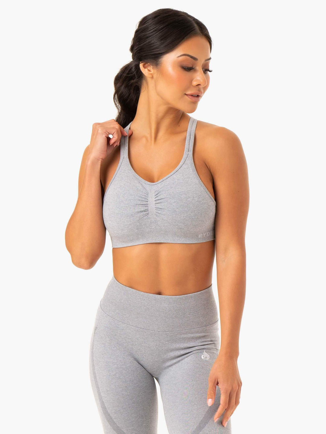 Sculpt Seamless Sports Bra - Grey Marl Clothing Ryderwear 