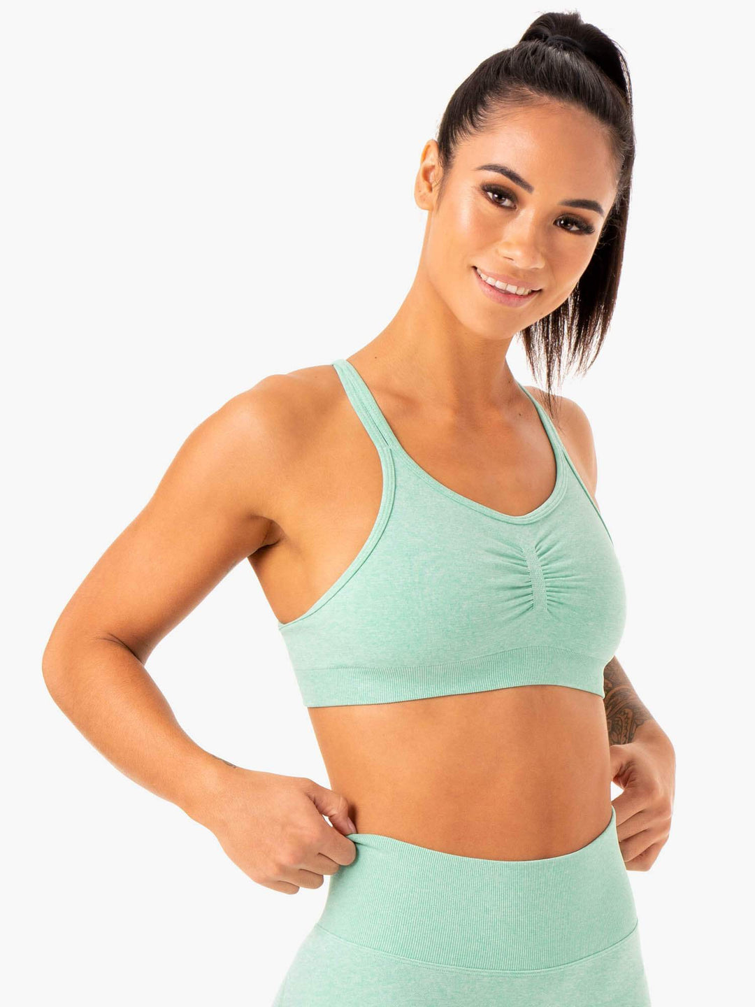 Sculpt Seamless Sports Bra - Mint Marl Clothing Ryderwear 