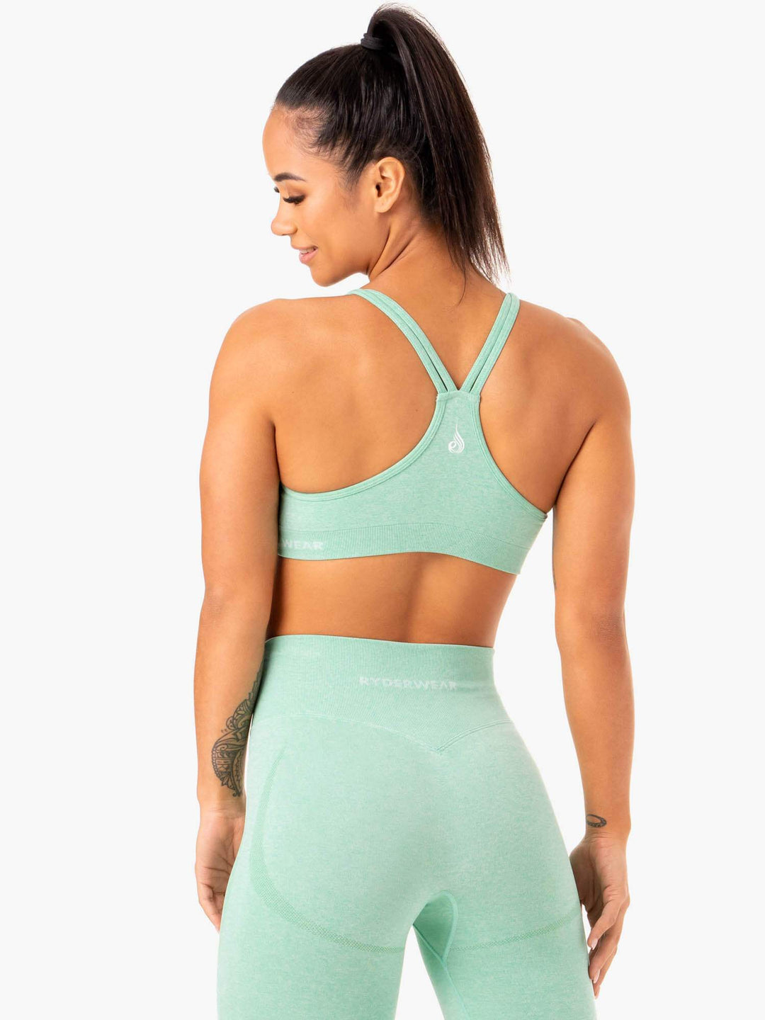 Sculpt Seamless Sports Bra - Mint Marl Clothing Ryderwear 