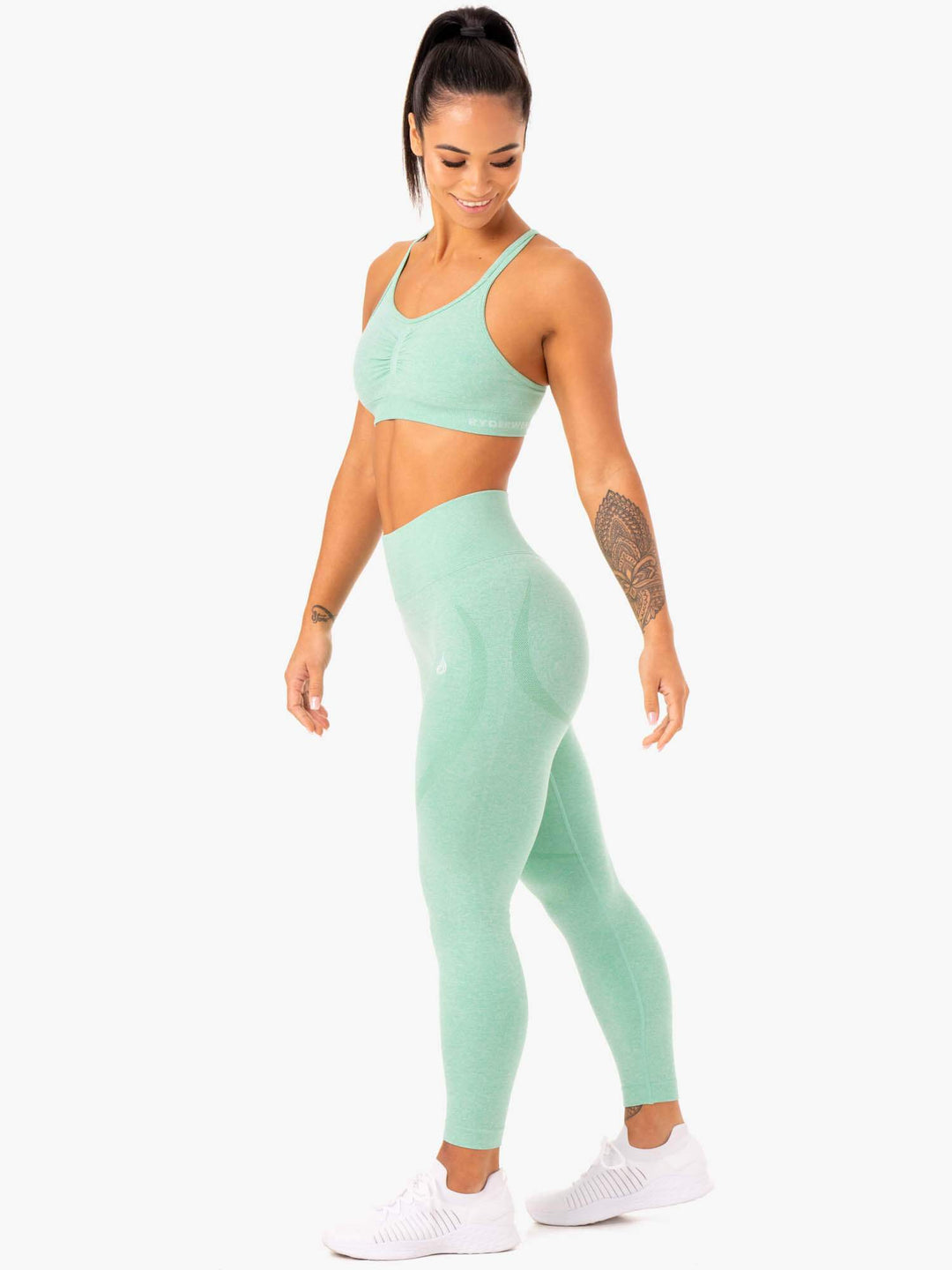 Sculpt Seamless Sports Bra - Mint Marl Clothing Ryderwear 