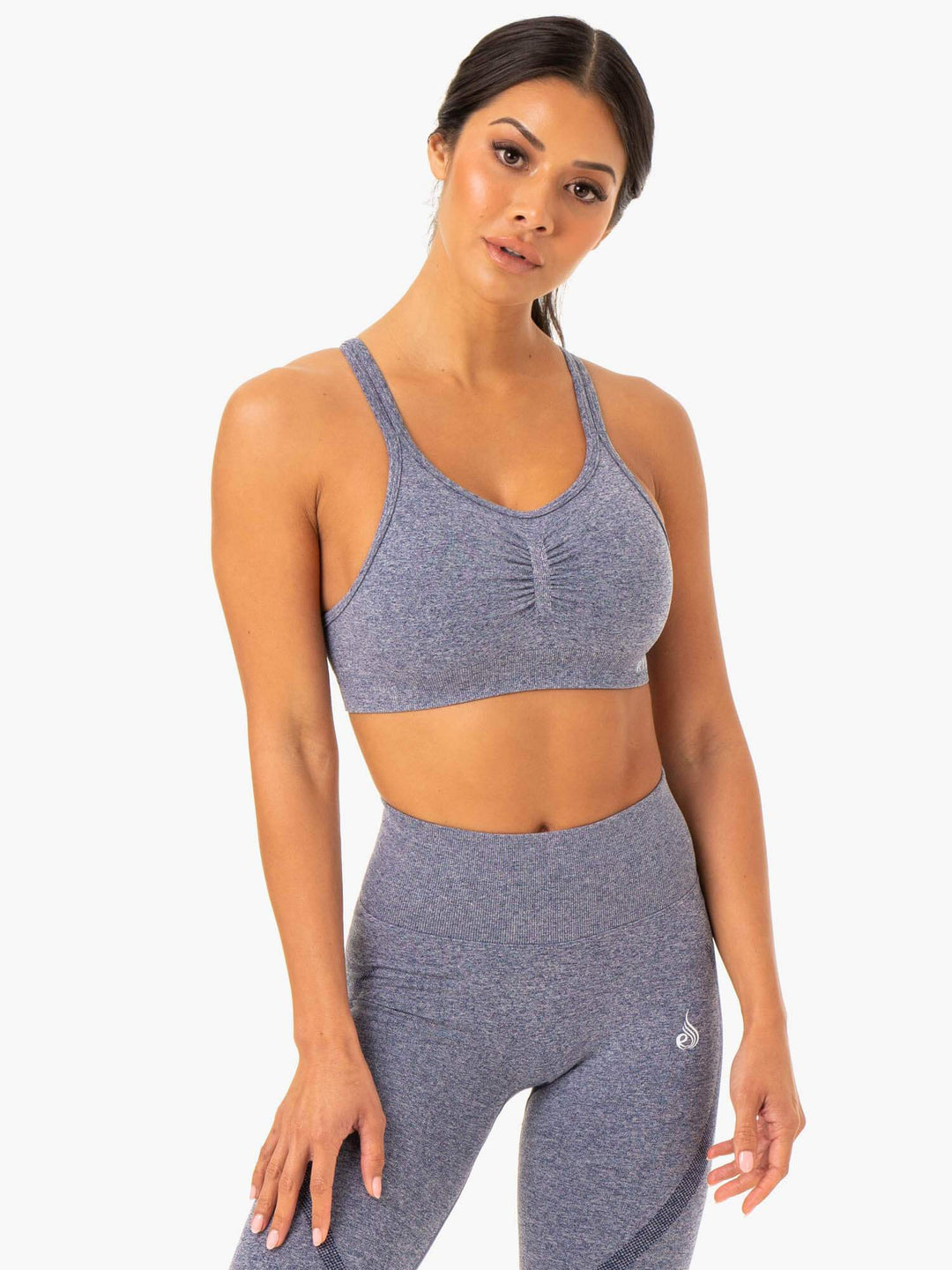 Sculpt Seamless Sports Bra - Navy Marl Clothing Ryderwear 