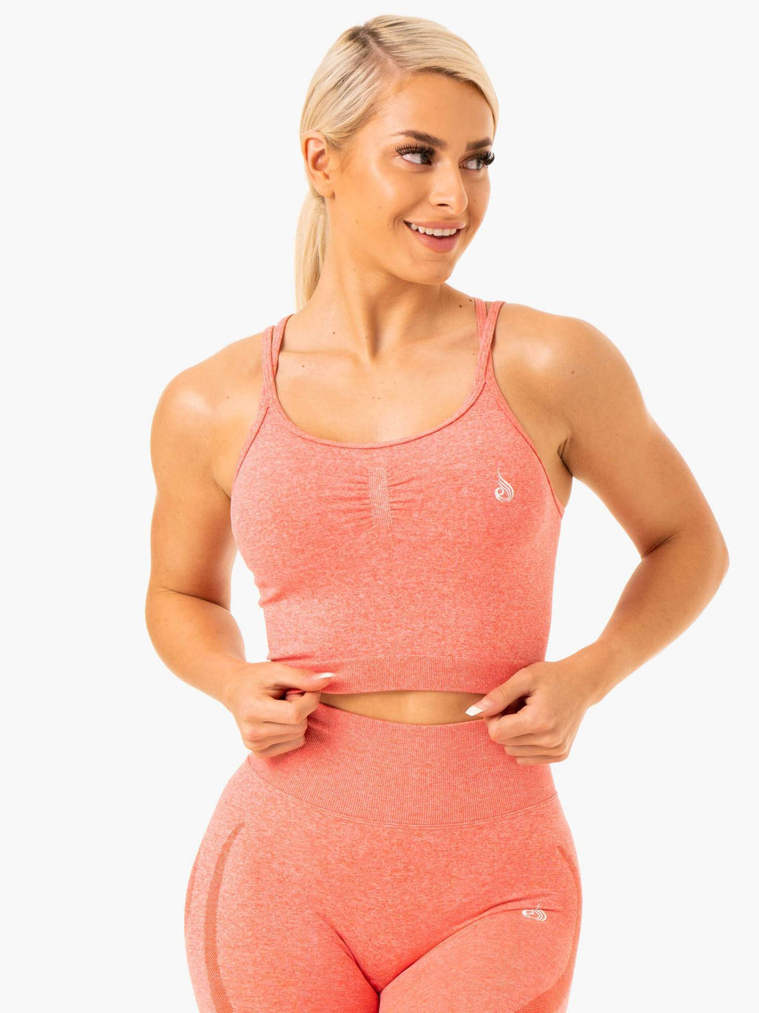 Sculpt Seamless Tank - Peach Marl Clothing Ryderwear 