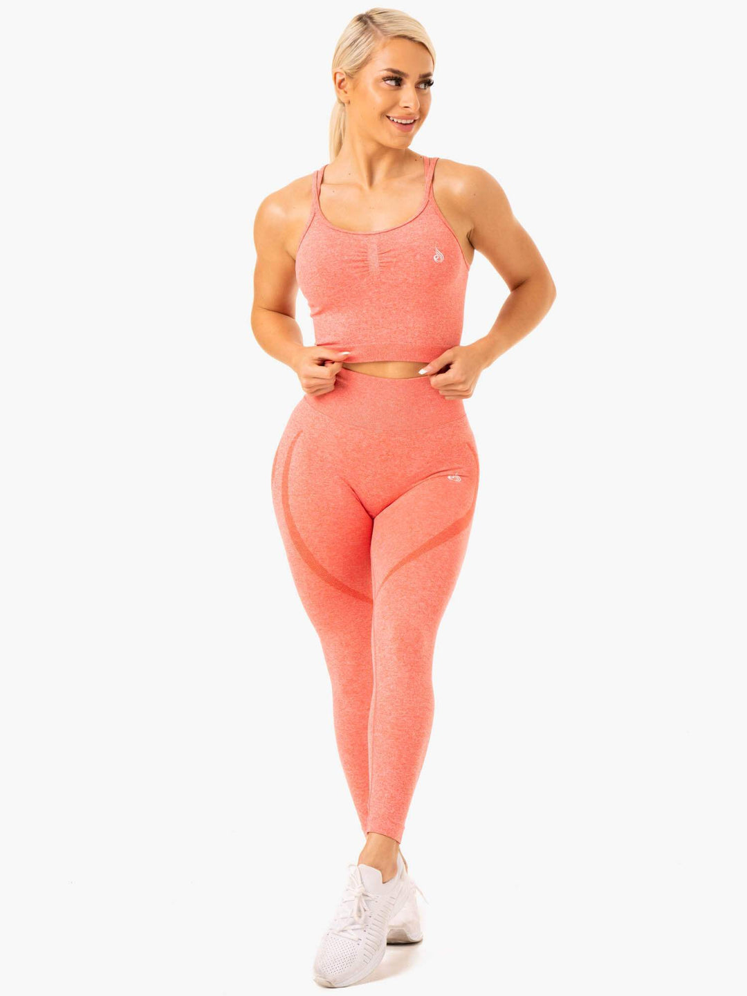 Sculpt Seamless Tank - Peach Marl Clothing Ryderwear 