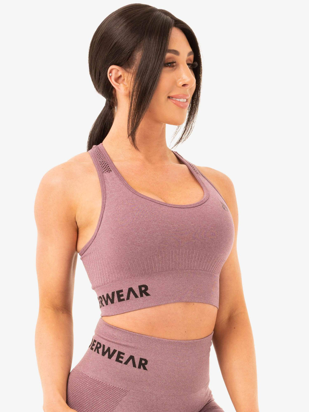 Seamless Staples Sports Bra - Purple Marl Clothing Ryderwear 