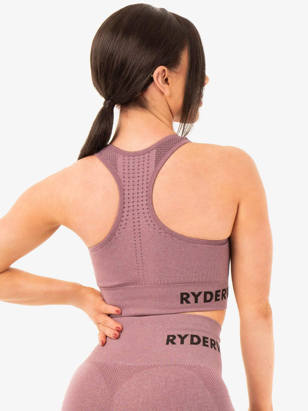 Seamless Staples Sports Bra - Purple Marl Clothing Ryderwear 