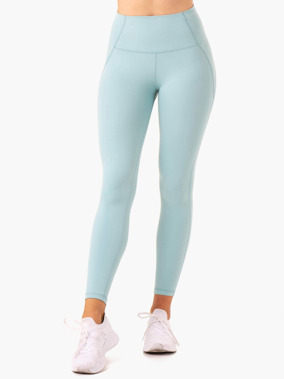 Sola High Waisted Leggings - Seafoam Blue Clothing Ryderwear 