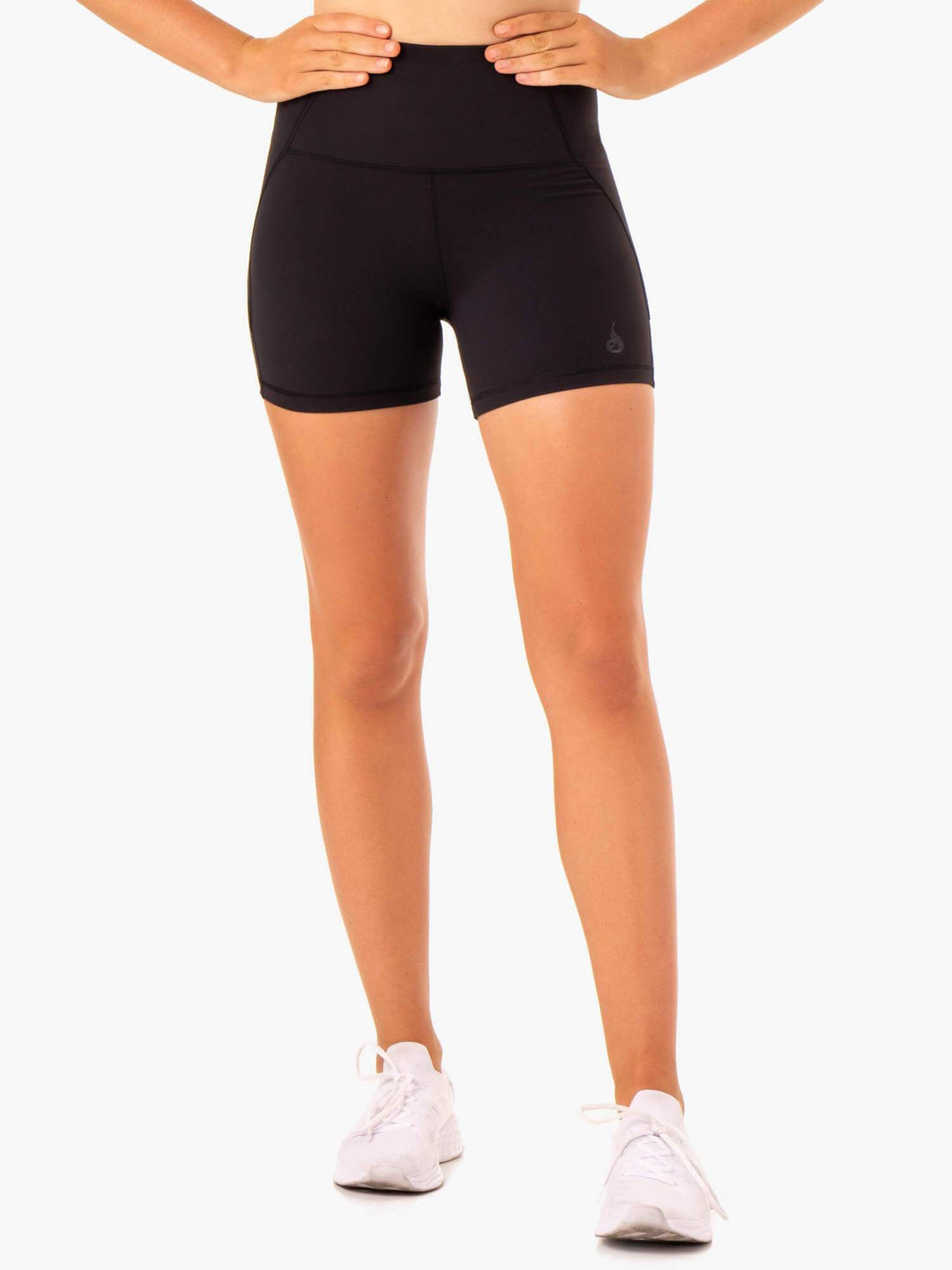 Sola High Waisted Shorts - Black Clothing Ryderwear 