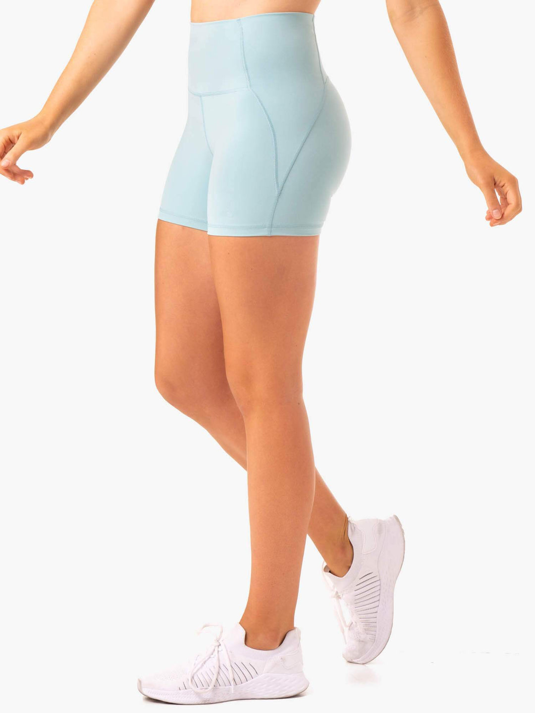 Sola High Waisted Shorts - Seafoam Blue Clothing Ryderwear 