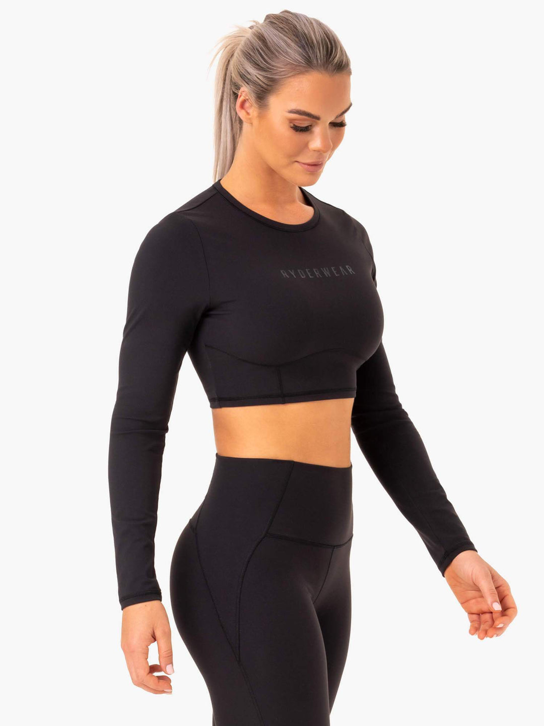 Sola Long Sleeve Top - Black Clothing Ryderwear 