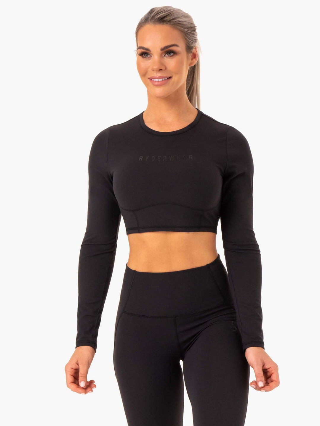 Sola Long Sleeve Top - Black Clothing Ryderwear 