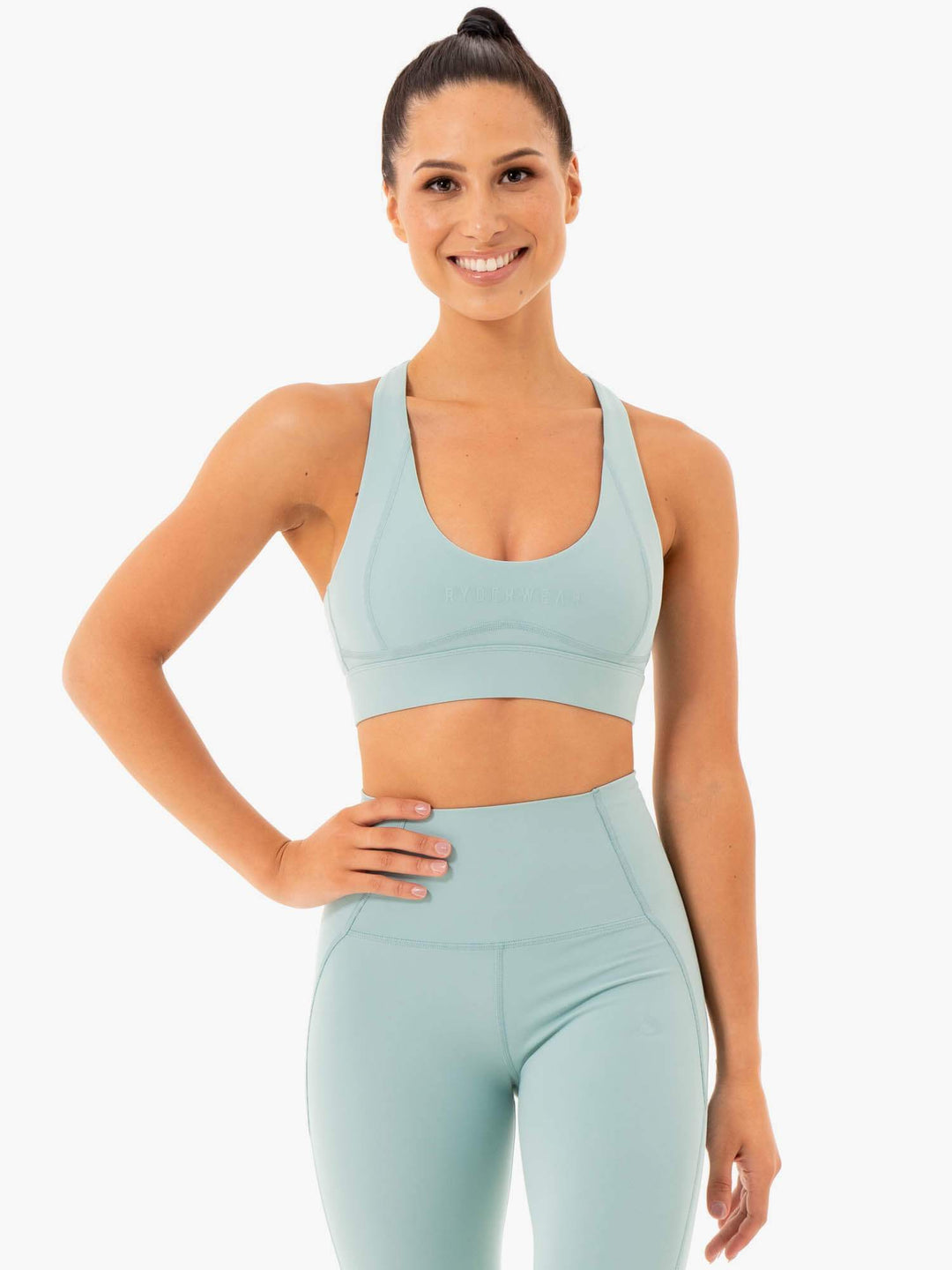 Sola Sports Bra - Seafoam Blue Clothing Ryderwear 