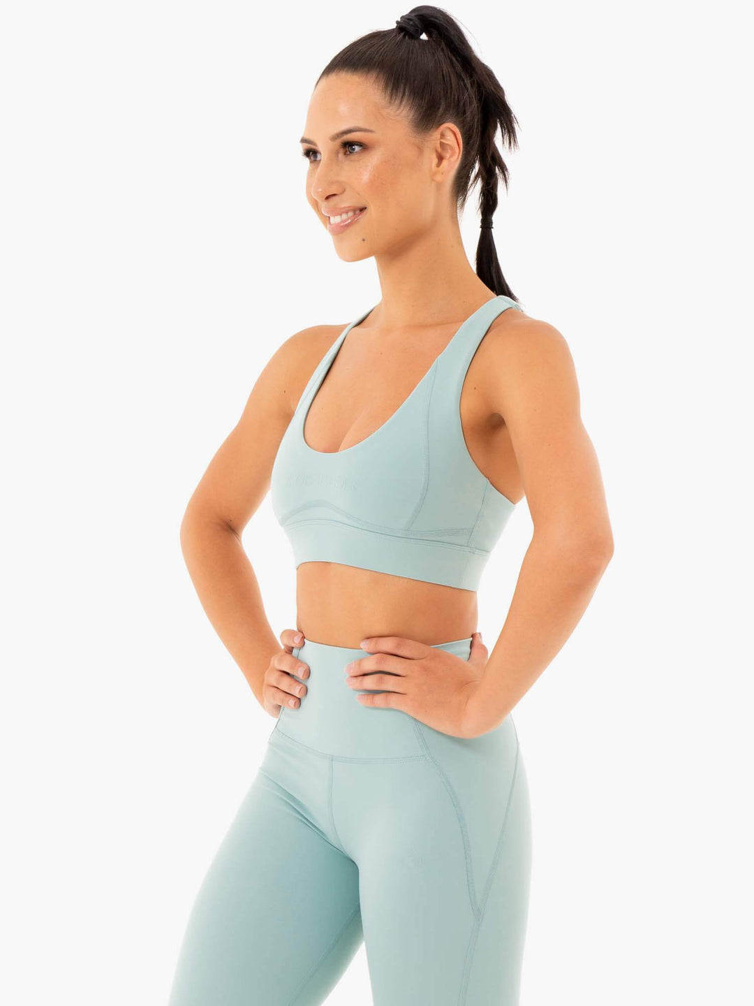 Sola Sports Bra - Seafoam Blue Clothing Ryderwear 