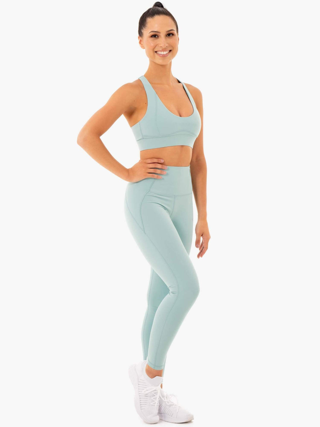 Sola Sports Bra - Seafoam Blue Clothing Ryderwear 