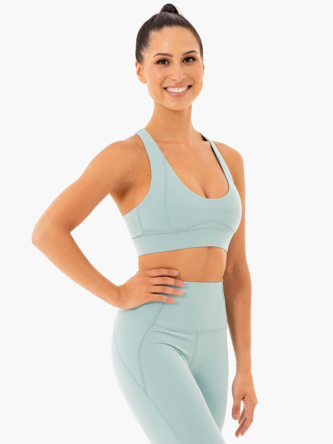 Sola Sports Bra - Seafoam Blue Clothing Ryderwear 