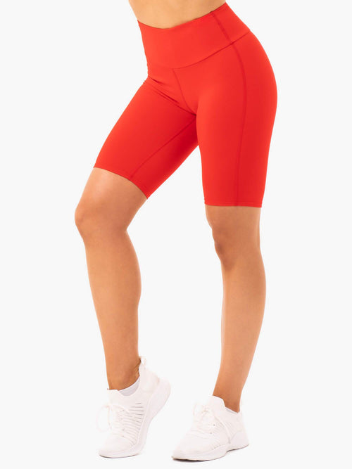 Staples Bike Shorts Red