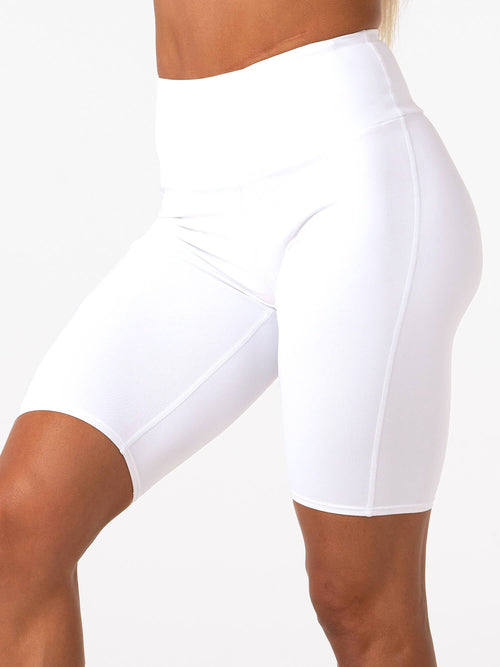 Staples Bike Shorts White