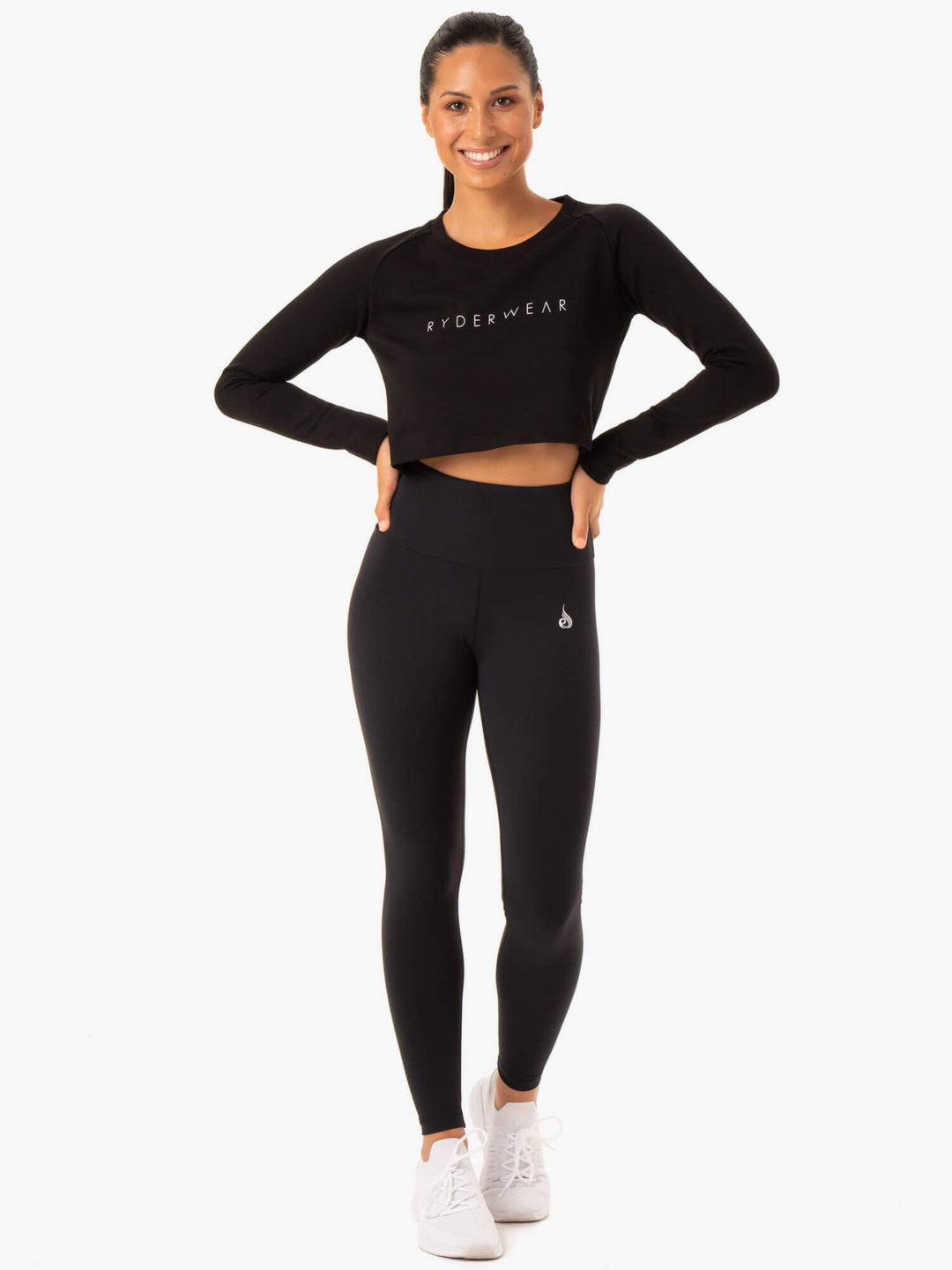 Staples Cropped Sweater - Black Clothing Ryderwear 