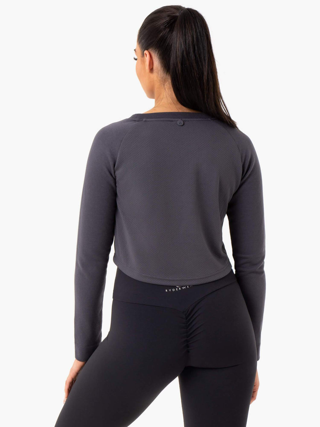 Staples Cropped Sweater - Charcoal Clothing Ryderwear 