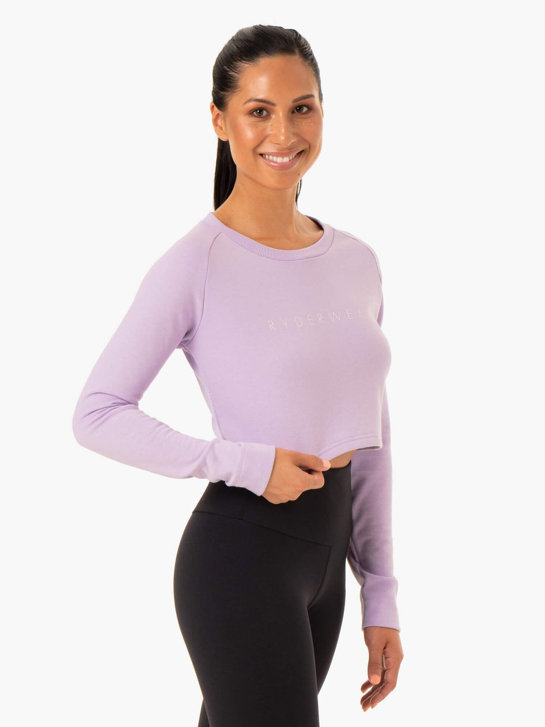 Staples Cropped Sweater - Lilac Clothing Ryderwear 