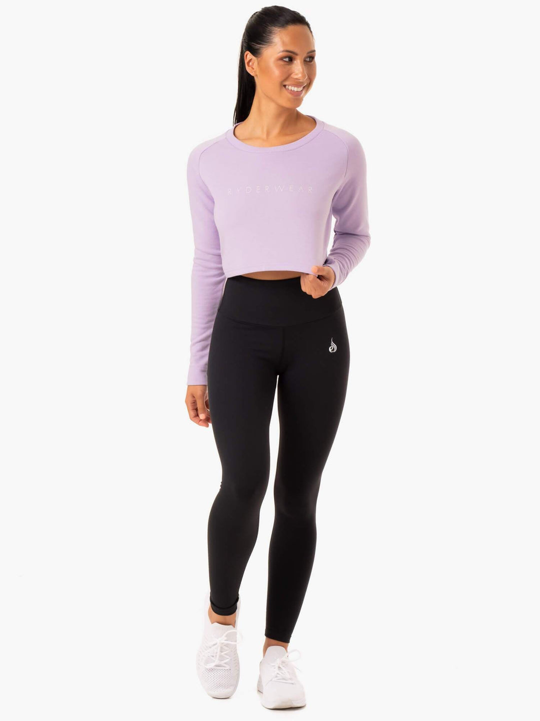 Staples Cropped Sweater - Lilac Clothing Ryderwear 