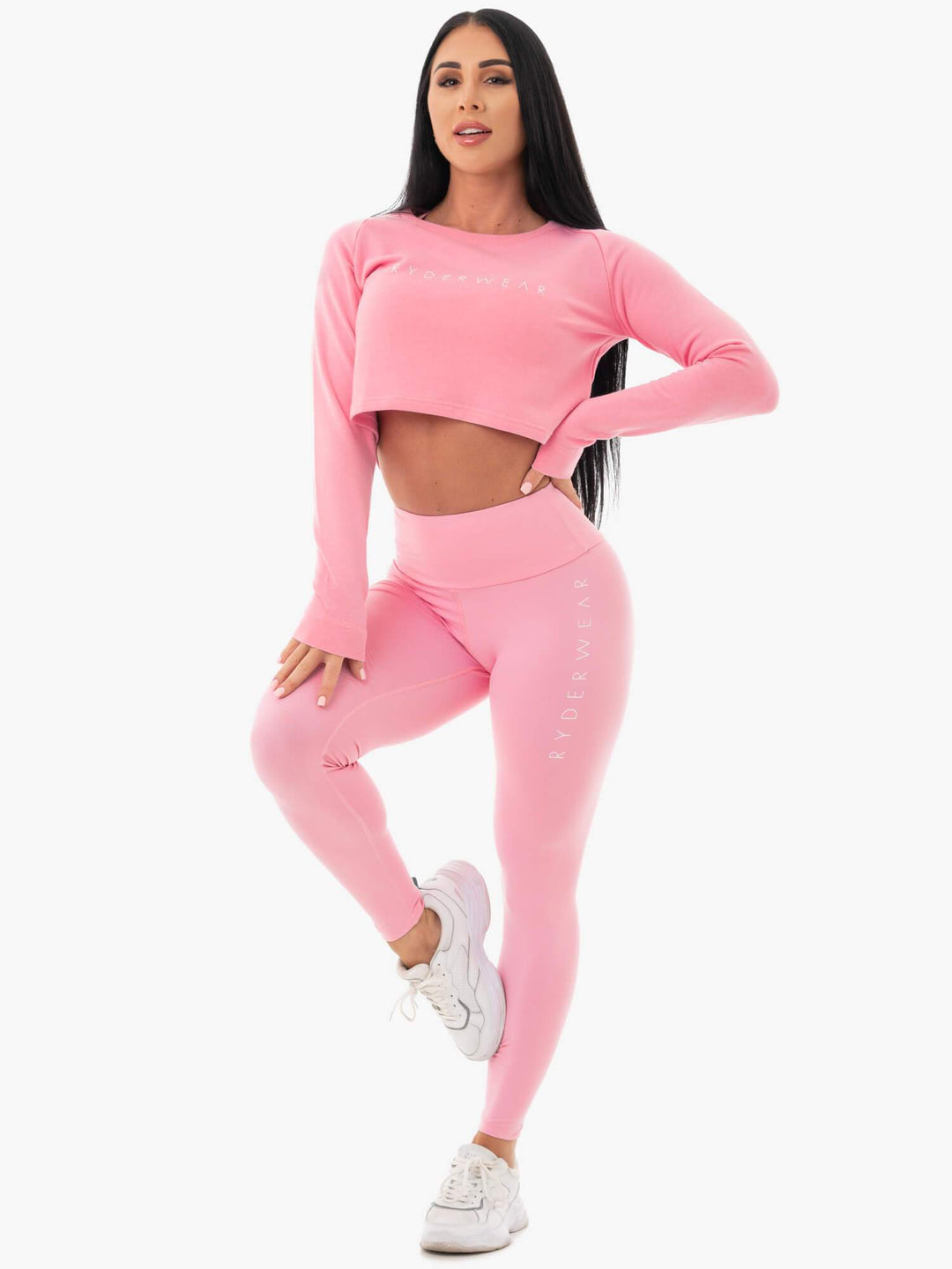 Staples Cropped Sweater - Pink Clothing Ryderwear 