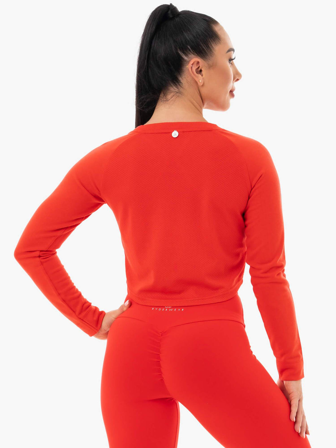 Staples Cropped Sweater - Red Clothing Ryderwear 