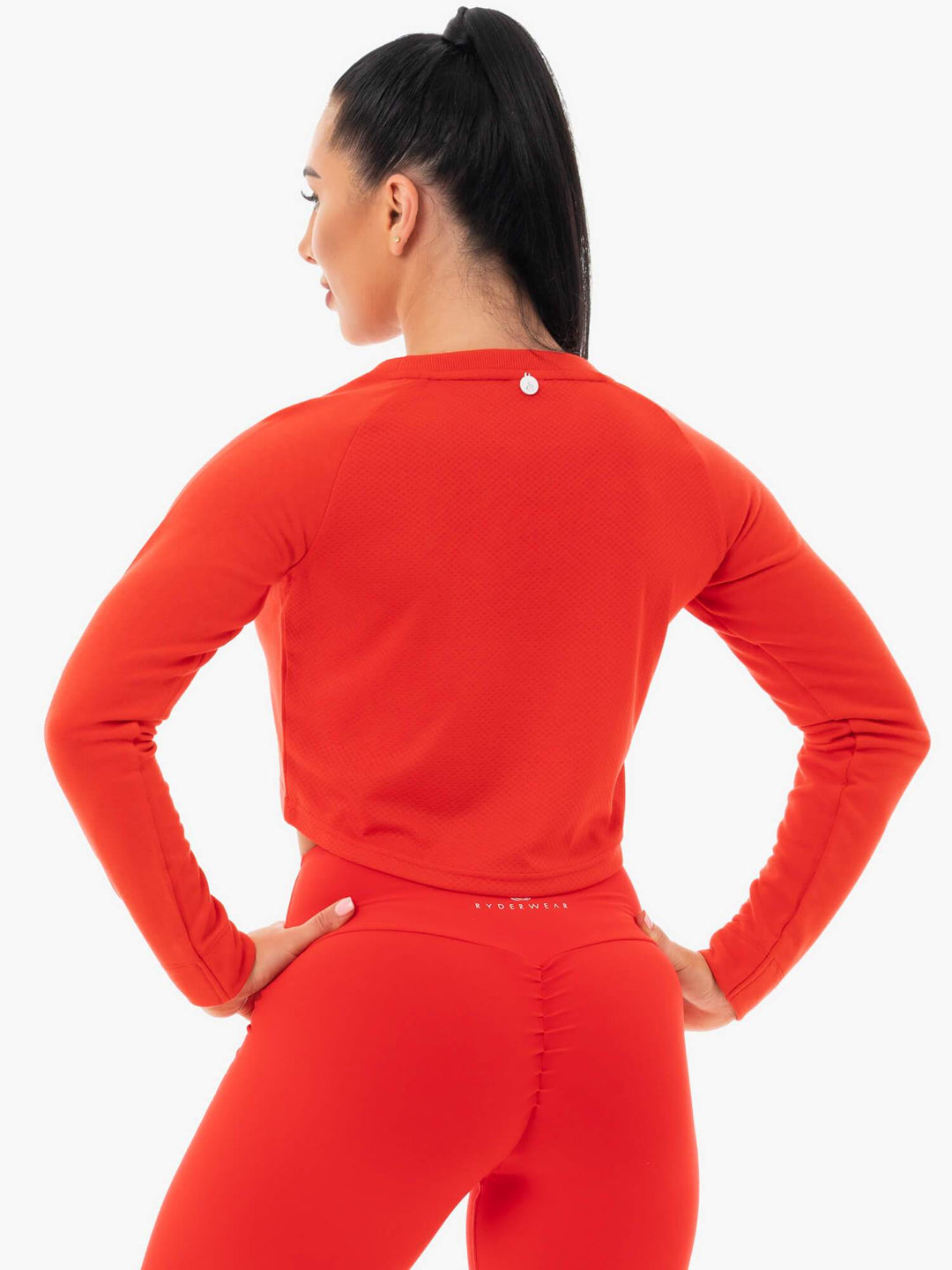 Staples Cropped Sweater - Red Clothing Ryderwear 