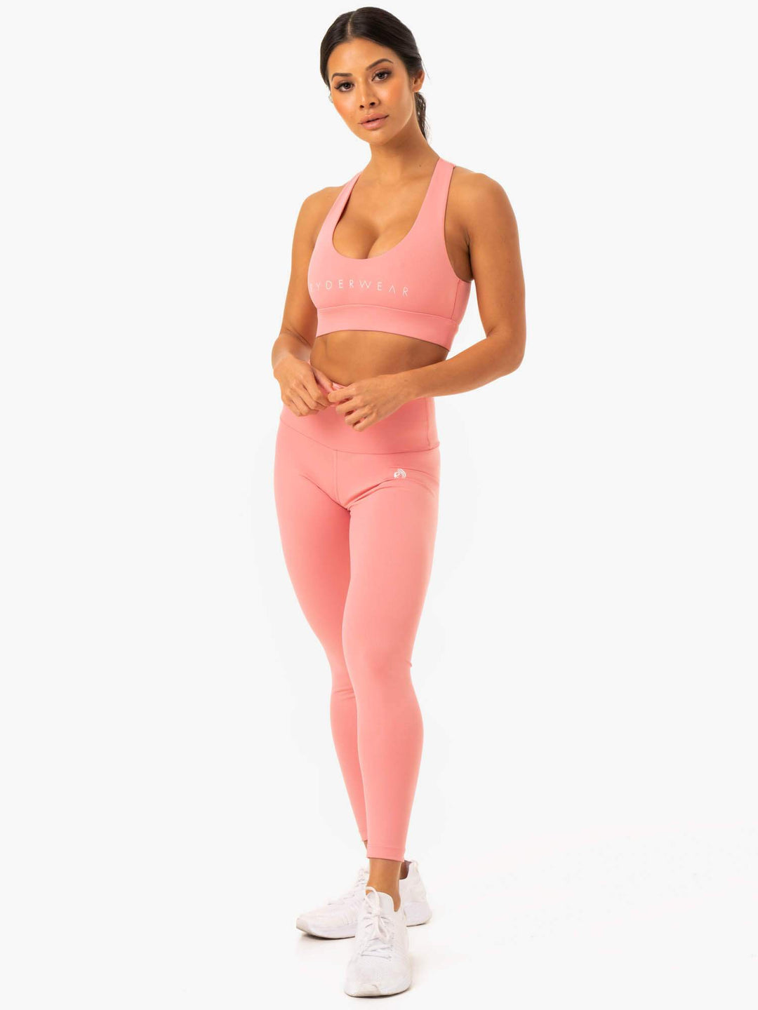 Staples Cross Over Sports Bra - Rose Pink Clothing Ryderwear 