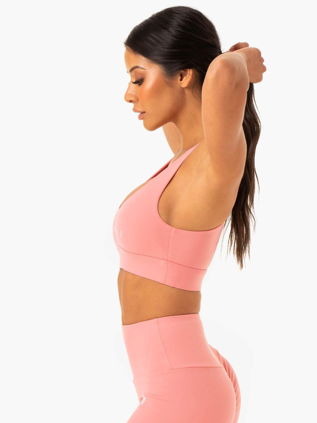 Staples Cross Over Sports Bra - Rose Pink Clothing Ryderwear 