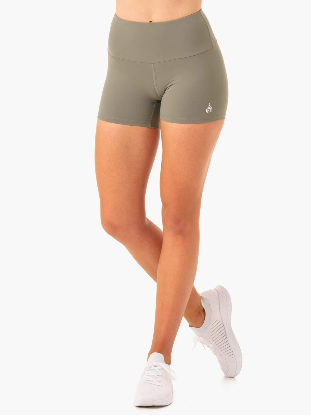 Staples Scrunch Bum Booty Shorts - Khaki Clothing Ryderwear 