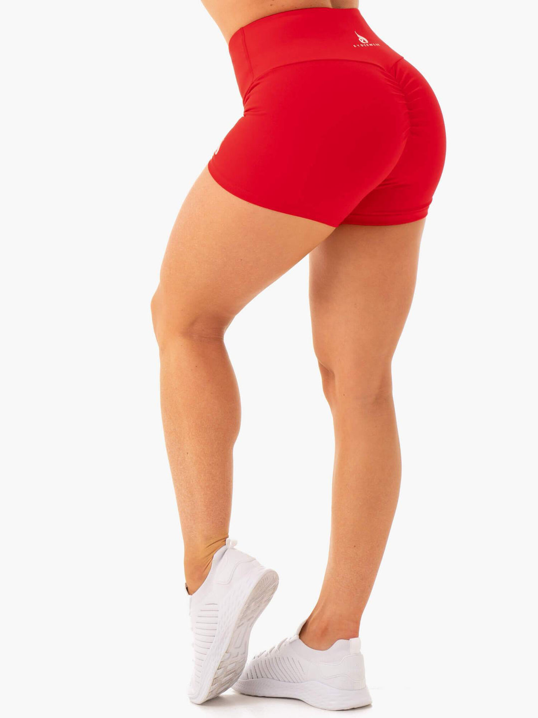 Staples Scrunch Bum Booty Shorts - Red Clothing Ryderwear 