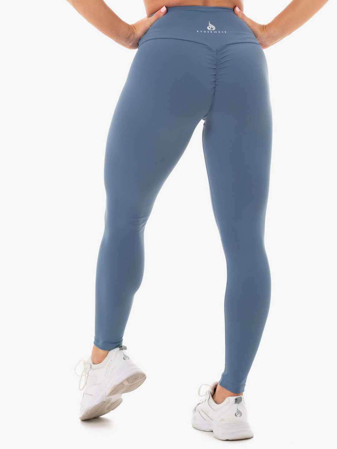 Staples Scrunch Bum Leggings - Steel Blue Clothing Ryderwear 