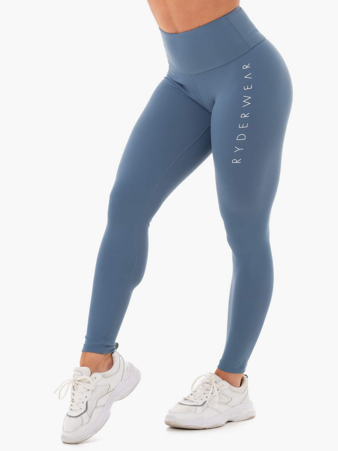 Staples Scrunch Bum Leggings - Steel Blue Clothing Ryderwear 