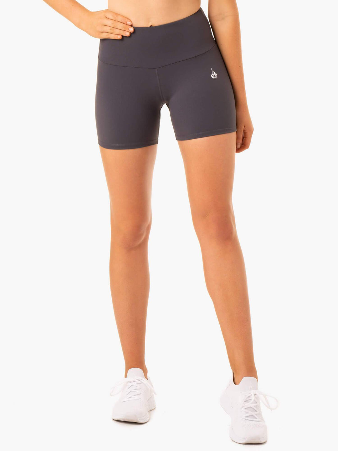 Staples Scrunch Bum Mid Length Shorts - Charcoal Clothing Ryderwear 