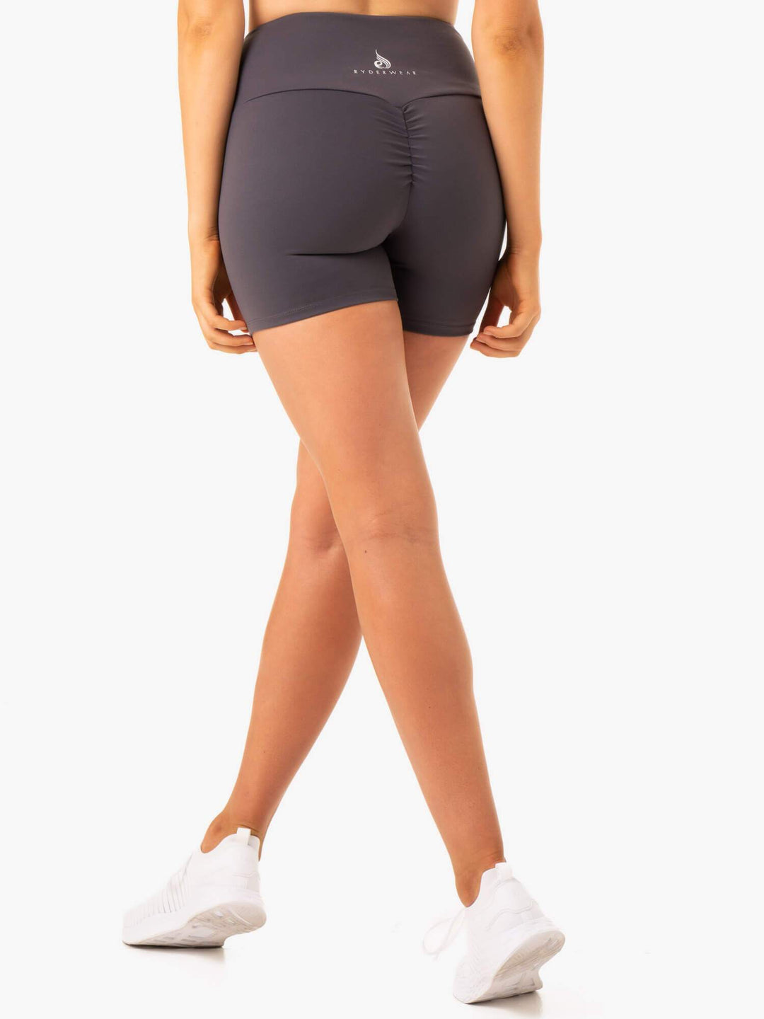 Staples Scrunch Bum Mid Length Shorts - Charcoal Clothing Ryderwear 