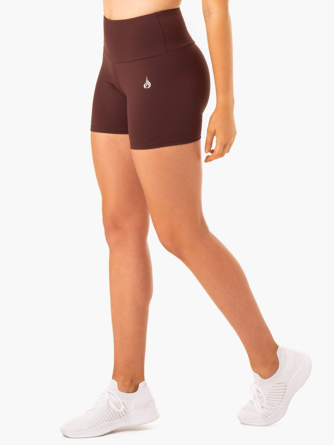 Staples Scrunch Bum Mid Length Shorts - Chocolate Clothing Ryderwear 