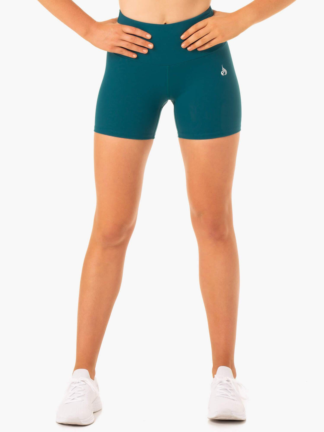 Staples Scrunch Bum Mid Length Shorts - Emerald Clothing Ryderwear 