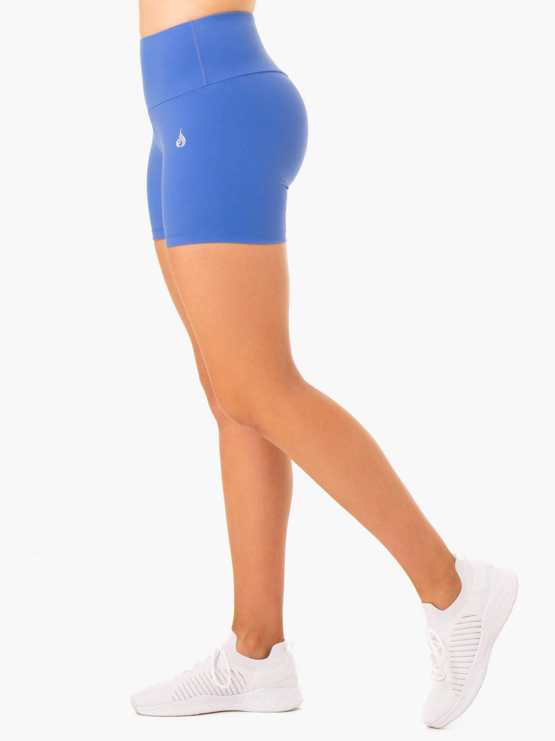 Staples Scrunch Bum Mid Length Shorts - Iris Blue Clothing Ryderwear 