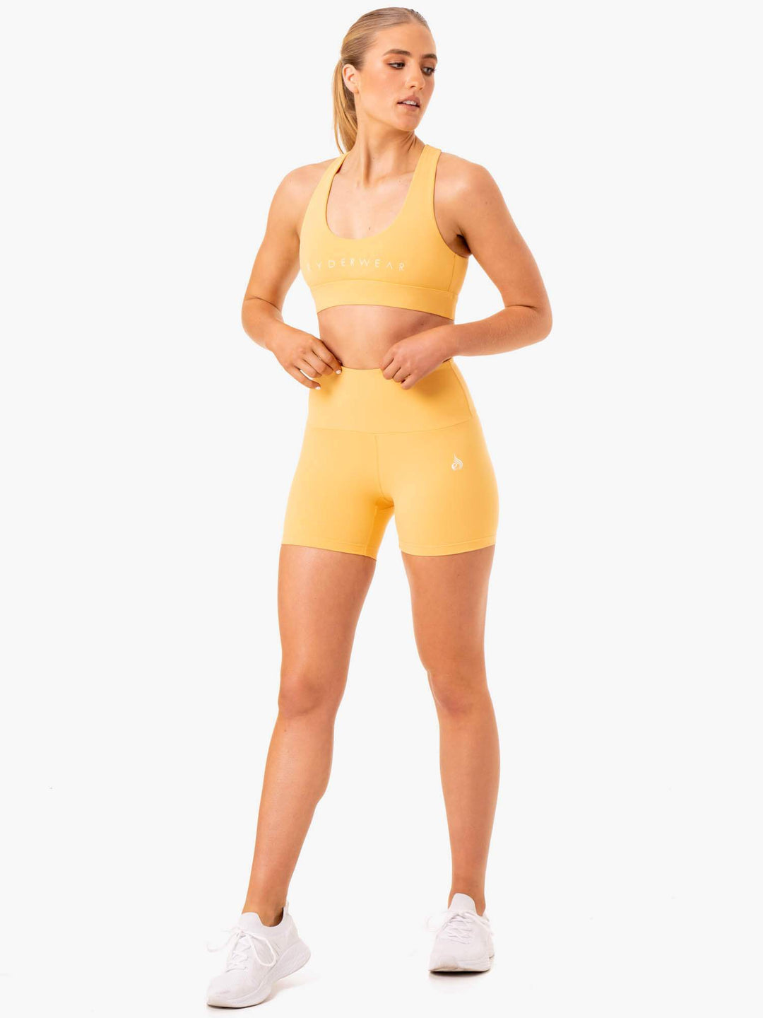 Staples Scrunch Bum Mid Length Shorts - Mango Clothing Ryderwear 