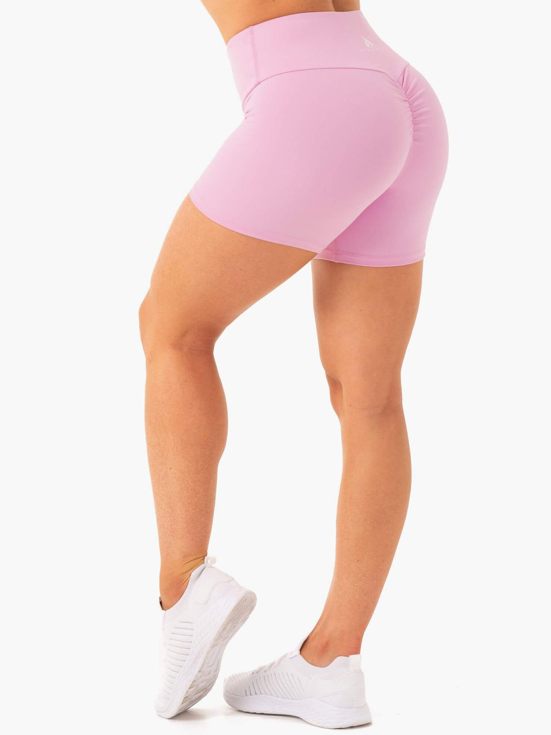 Staples Scrunch Bum Mid Length Shorts - Pink Clothing Ryderwear 