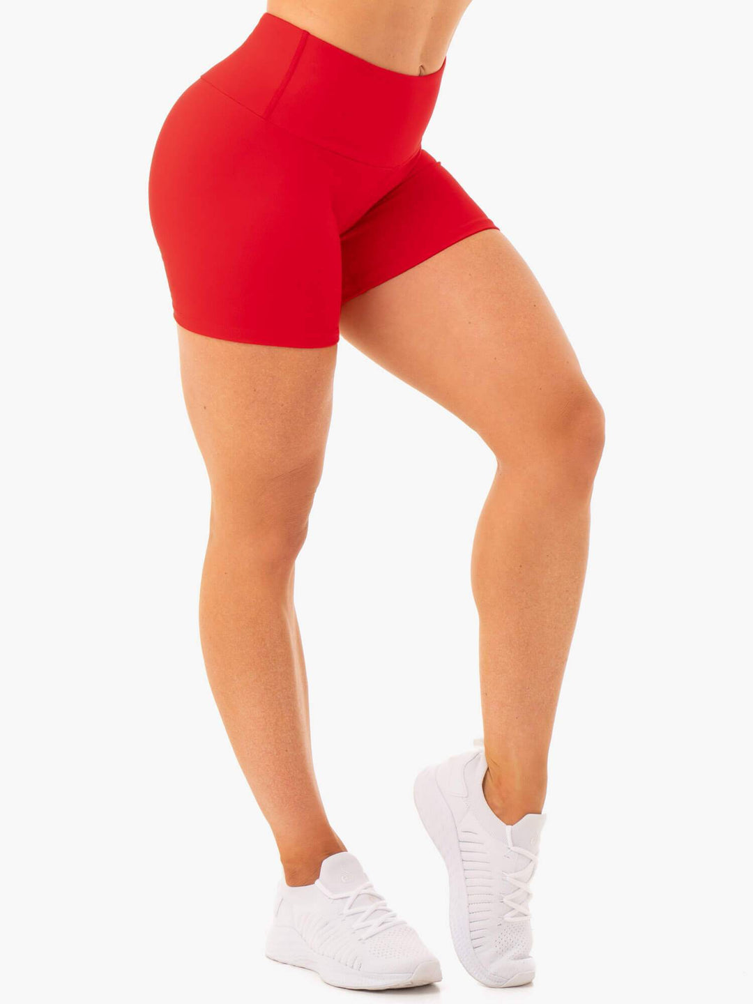 Staples Scrunch Bum Mid Length Shorts - Red Clothing Ryderwear 