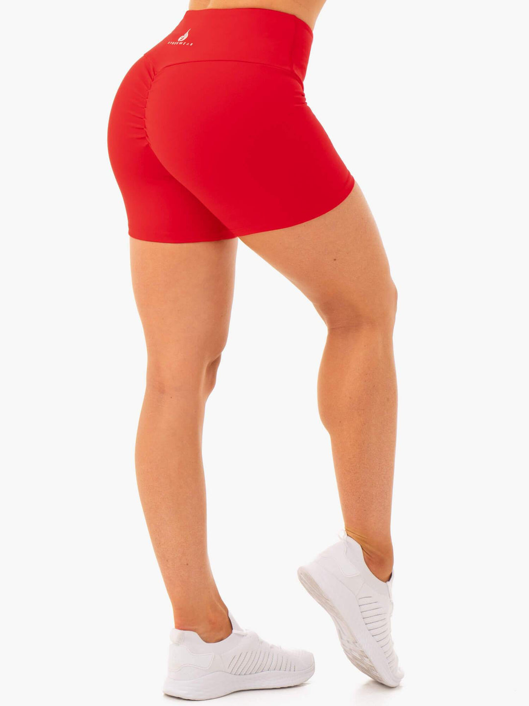 Staples Scrunch Bum Mid Length Shorts - Red Clothing Ryderwear 