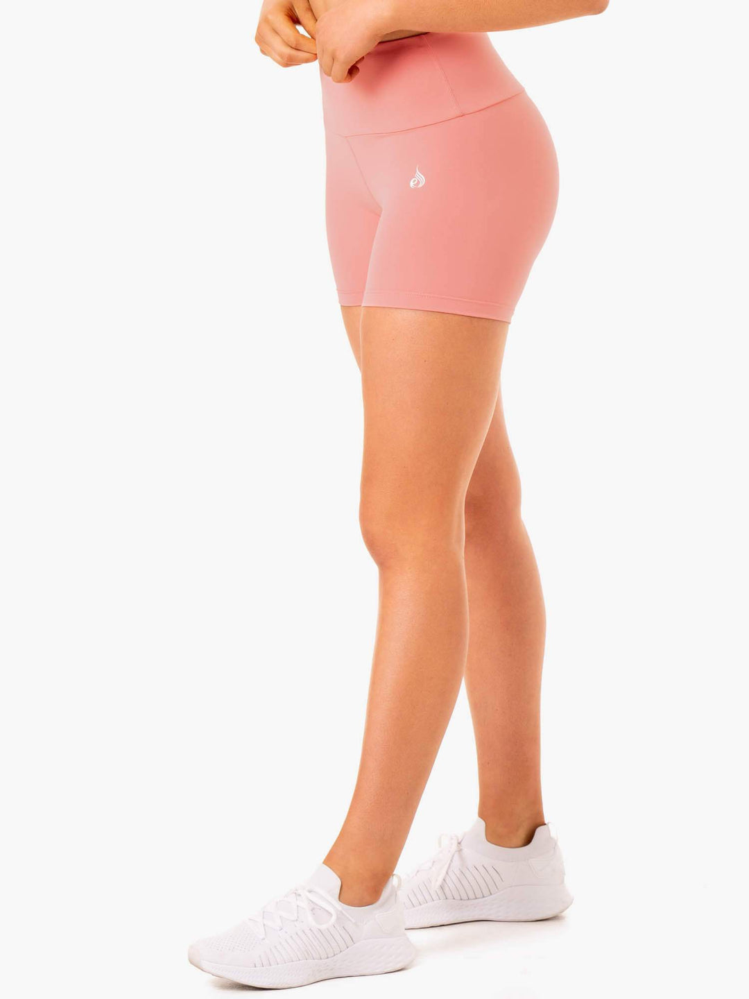 Staples Scrunch Bum Mid Length Shorts - Rose Pink Clothing Ryderwear 