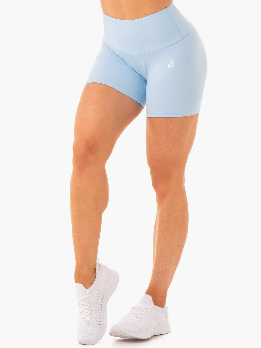 Staples Scrunch Bum Mid Length Shorts - Sky Blue Clothing Ryderwear 