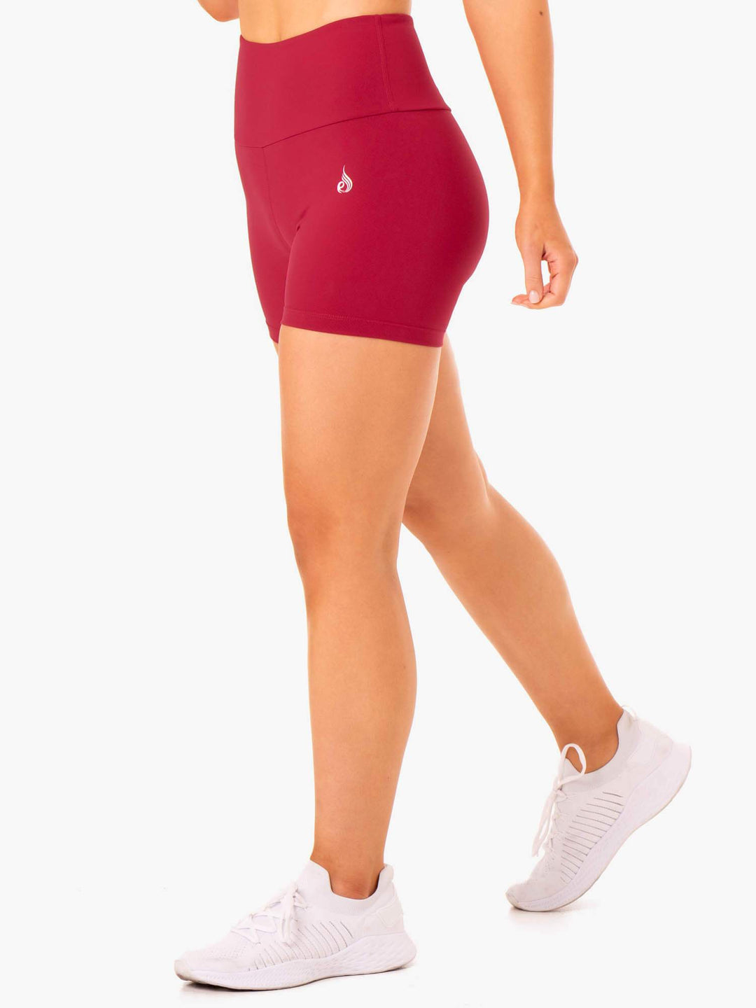 Staples Scrunch Bum Mid Length Shorts - Wine Red Clothing Ryderwear 