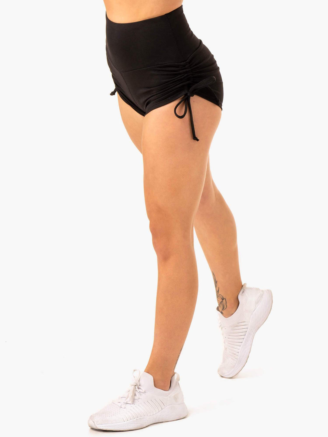 Staples Scrunch Bum Tie Up Shorts - Black Clothing Ryderwear 