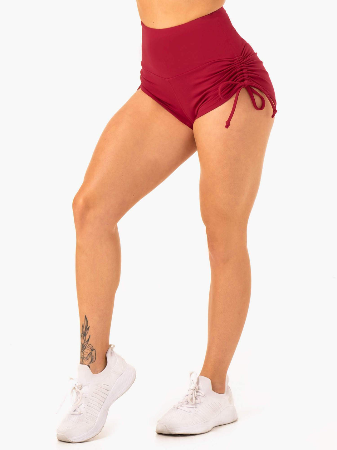 Staples Scrunch Bum Tie Up Shorts - Wine Red Clothing Ryderwear 